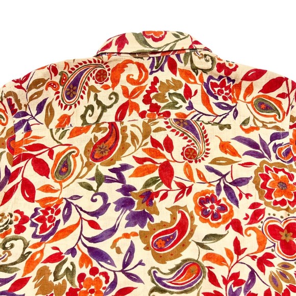 Lauren Ralph Lauren Floral Multicolored Lightweight Cotton Warm Tones Fits PS - Picture 6 of 11